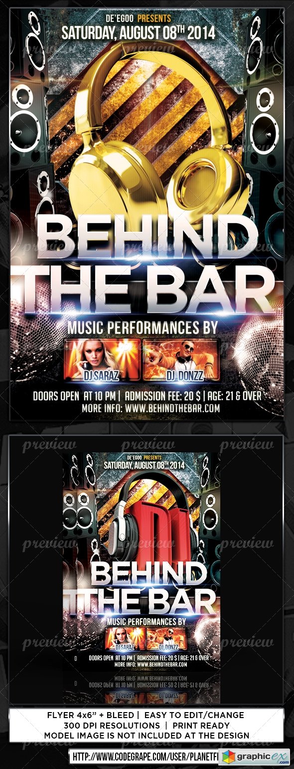 Behind The Bar Party Flyer