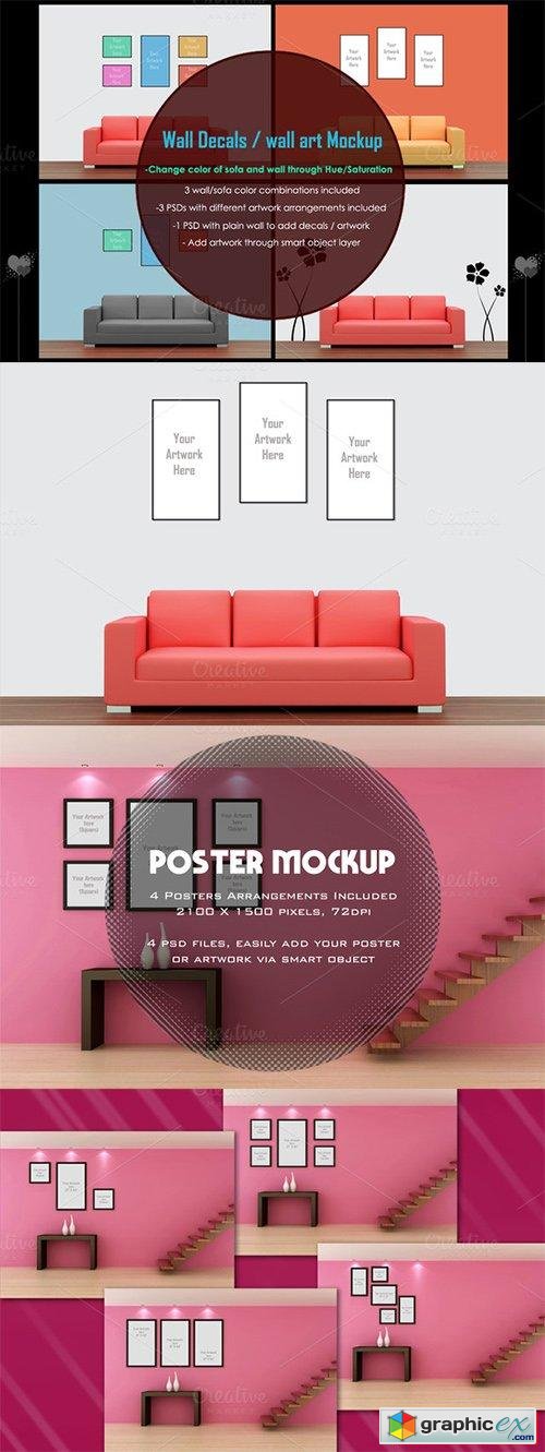 Wall Art/ Poster Mockups Bundle