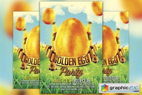 Golden Egg Easter Party Flyer