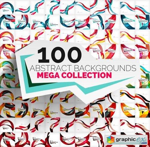 Mega set of 100 wave backgrounds