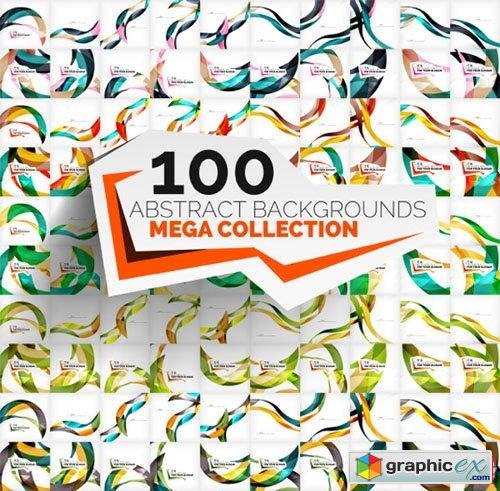 Mega set of 100 wave backgrounds