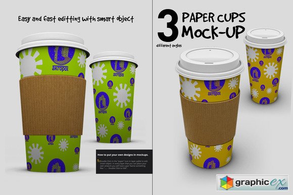  Paper Cups Mock Up