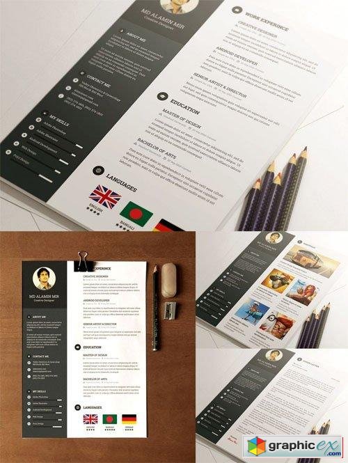  Clean Style Resume PSD Template 