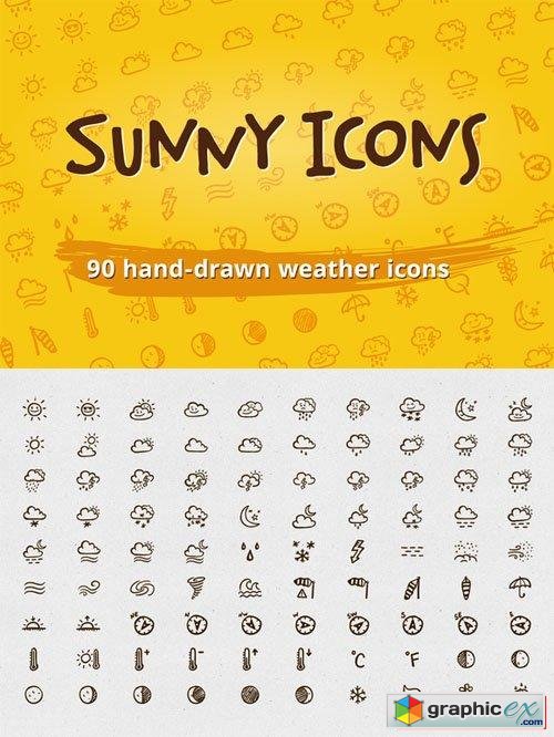  Sunny Icons: 90 weather icons