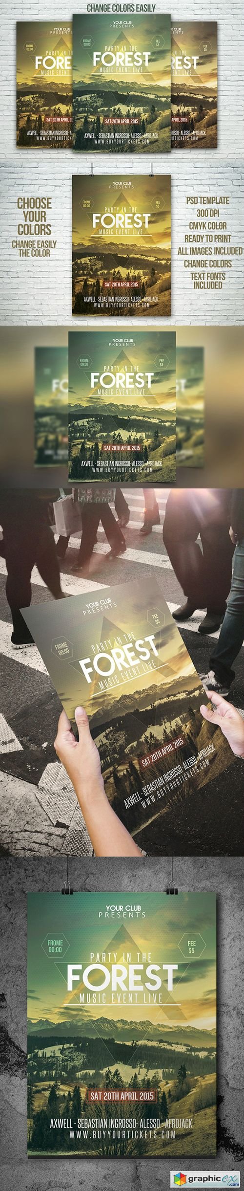  Forest Party/Festival Flyer Template 