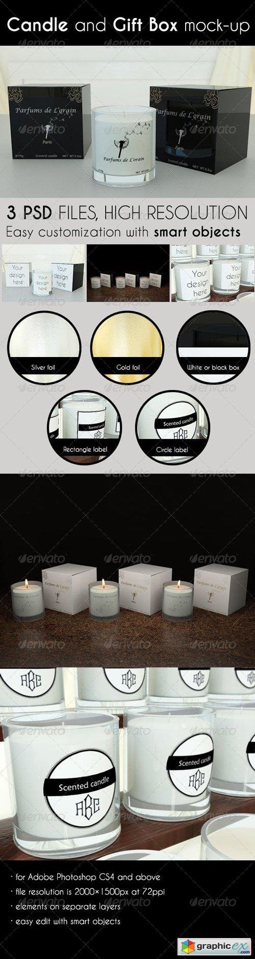 Candle and Gift Box Mock-Up 