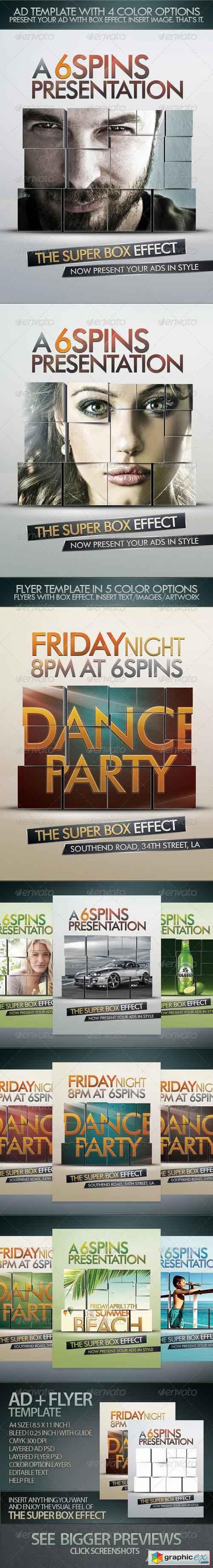 Ad And Party Flyer Template With Super Box Effect 