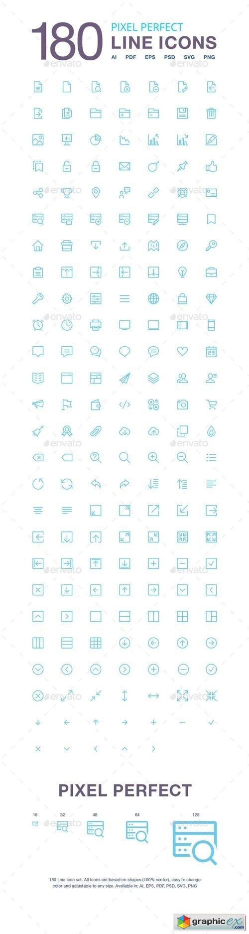 180 Vector Line Icons Pack 