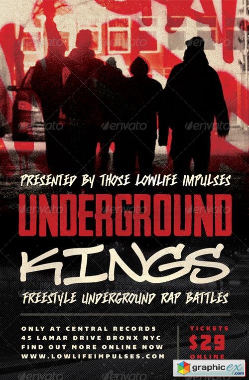 Underground Kings - Hip-Hop Flyer Template 