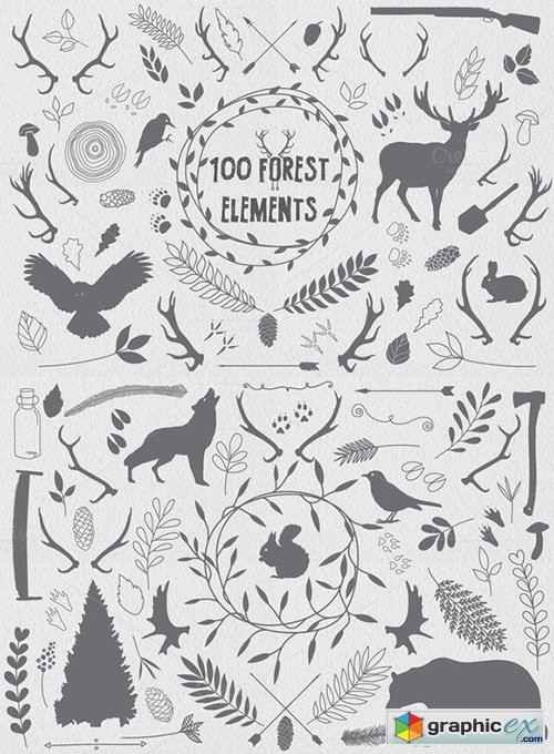 100 Forest elements