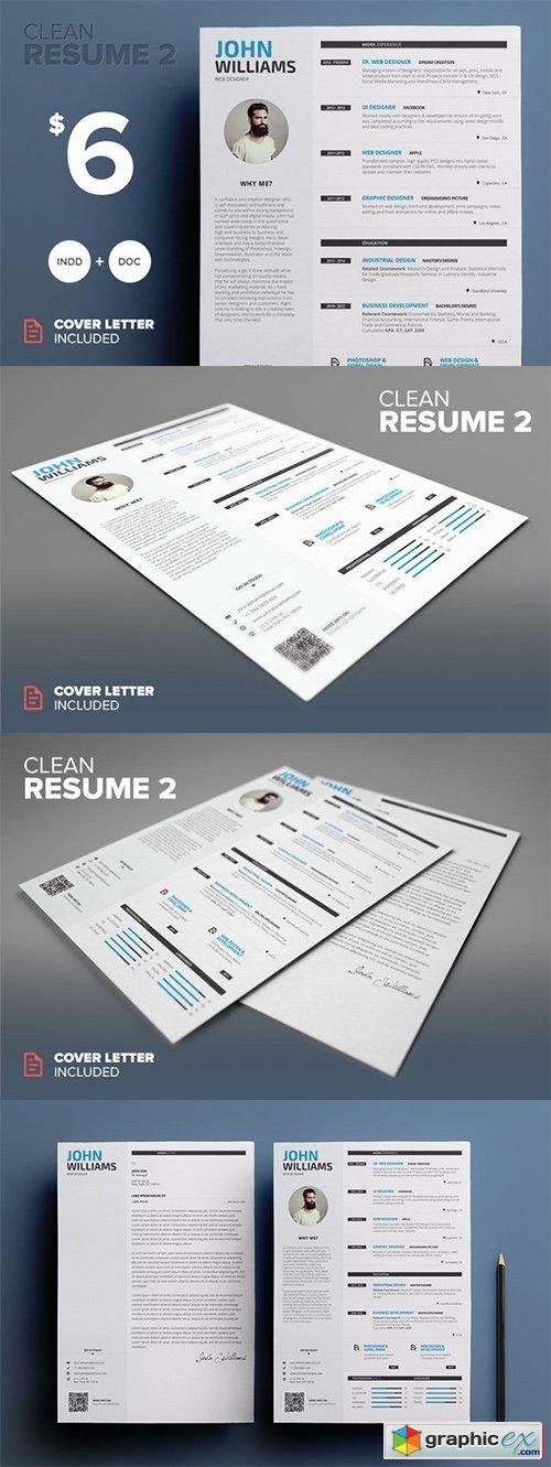 Clean Resume 2 - Word & Indesign