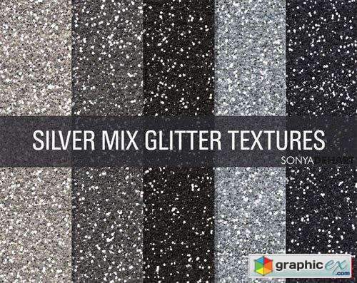 Mixed Silver Glitter Textures