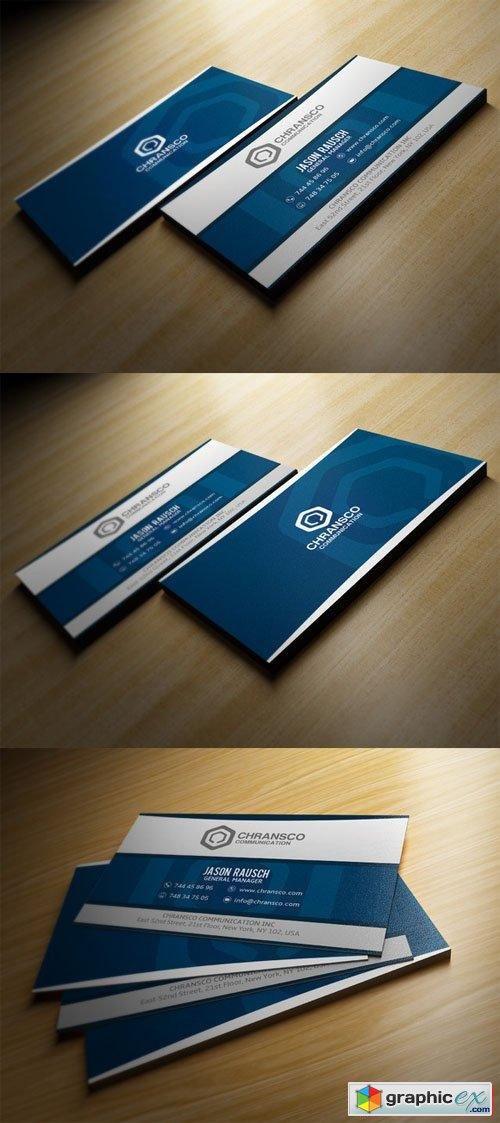 White And Blue Business Card