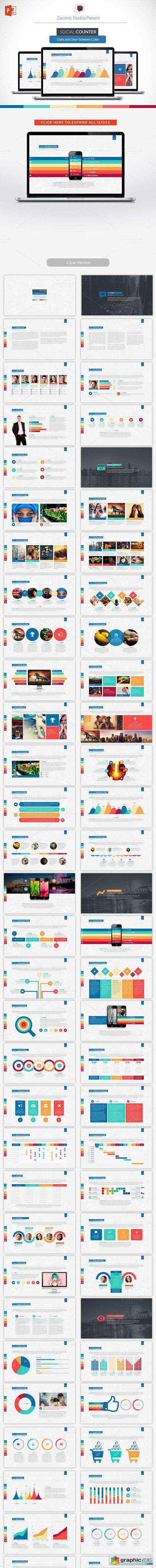  Social Counter | Powerpoint Template
