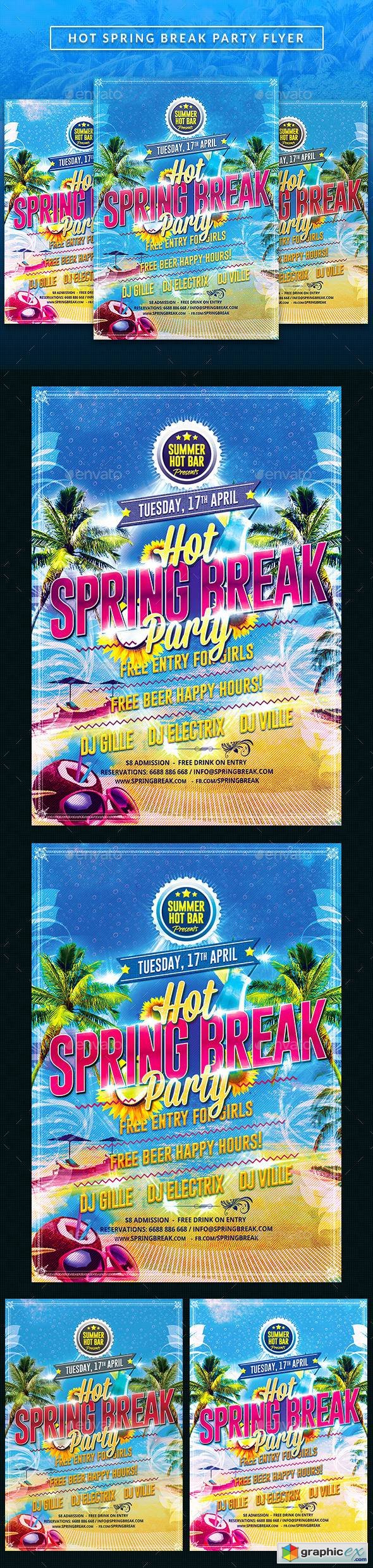 Hot Spring Break party Flyer