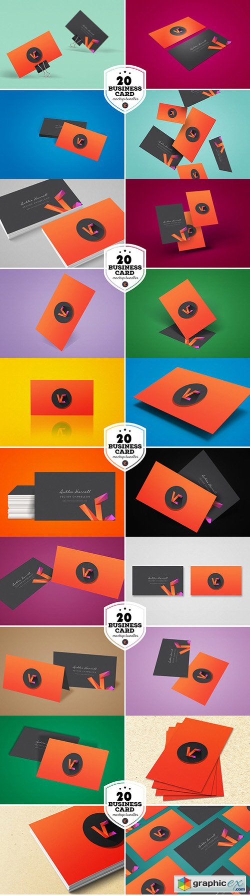 20 Business Card Mockup Bundle