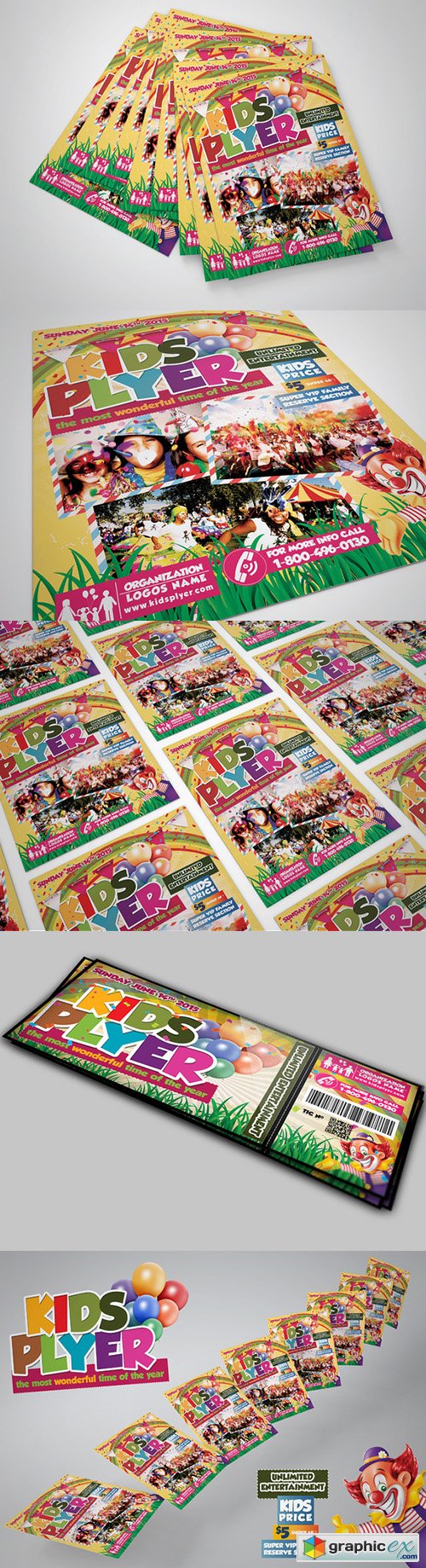 Kids Festival Flyer and Ticket