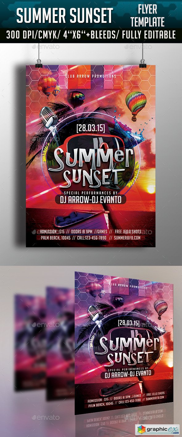 Summer Sunset Flyer Template