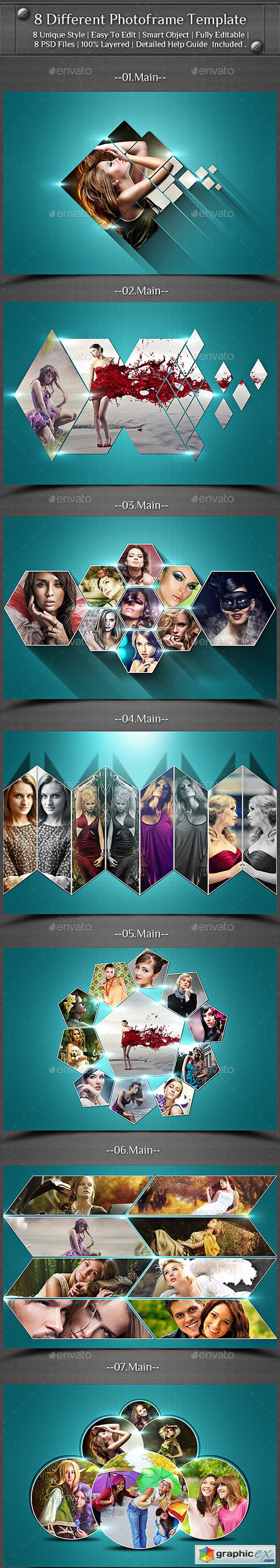 8 Different Photoframe Template