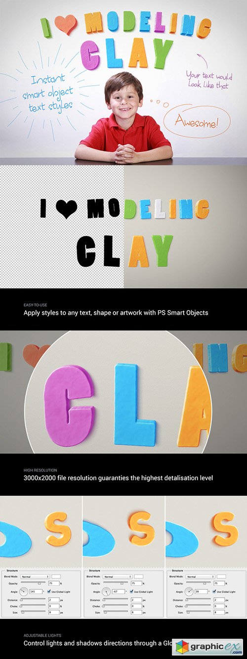 I &#9829; Modeling Clay - Text Effects