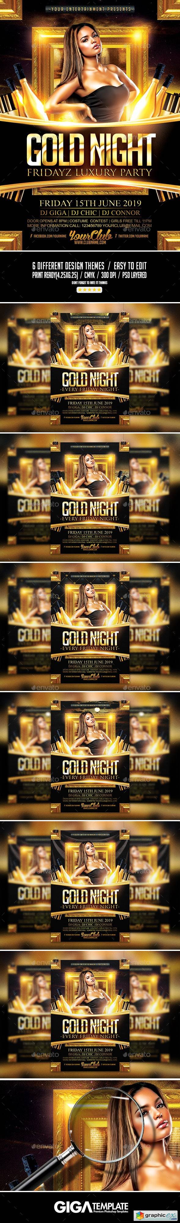 Gold Night | Fridayz Luxury Flyer PSD Template