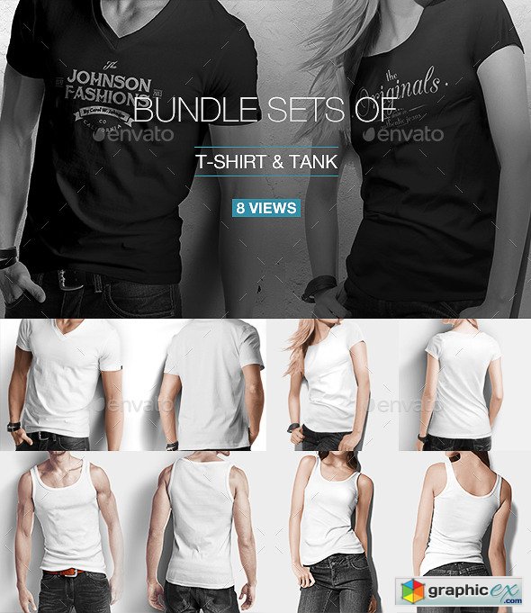 T-shirt / Tank Shirt Bundle Mock Up