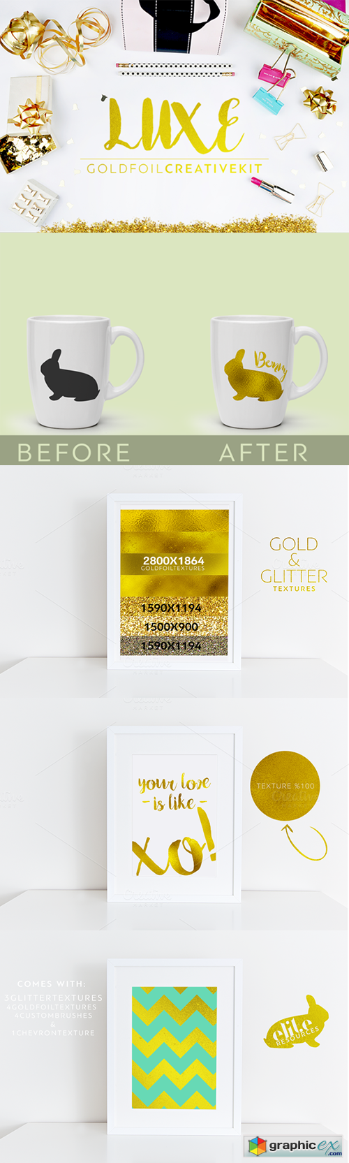 Goldfoil Photoshop Textures+Brushes