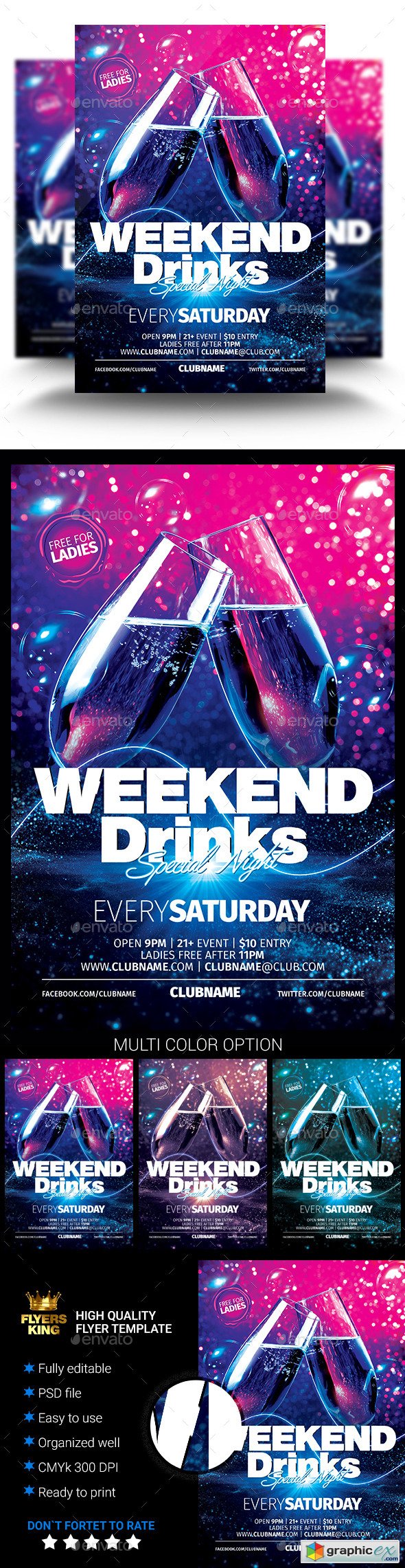 Weekend Drinks Party Flyer