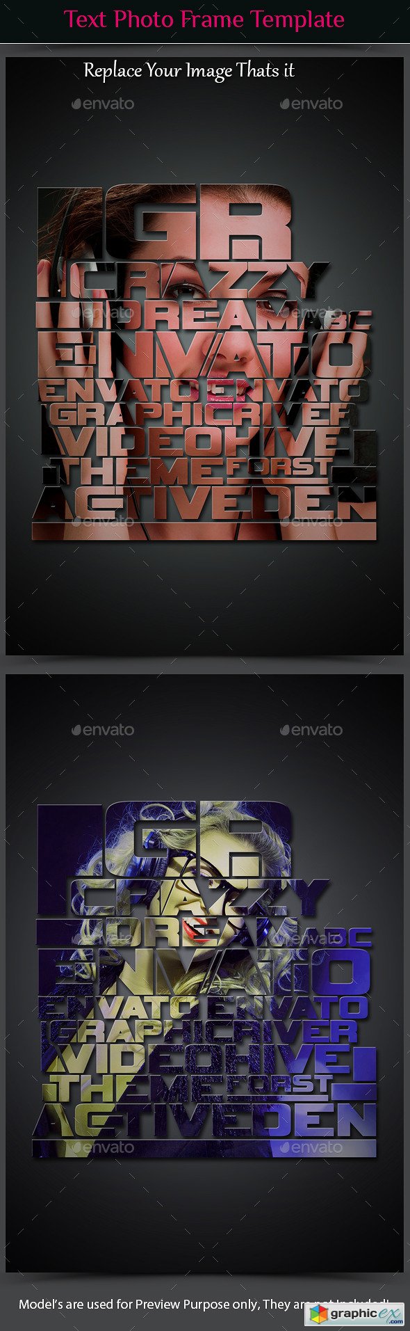 Text Photo Frame Template