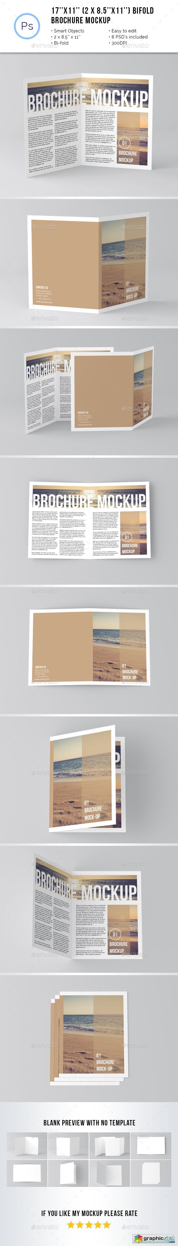 7 x 11 Bi-Fold Brochure Mockup
