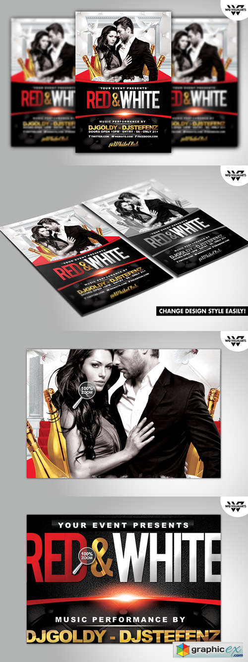 Red And White Flyer Template