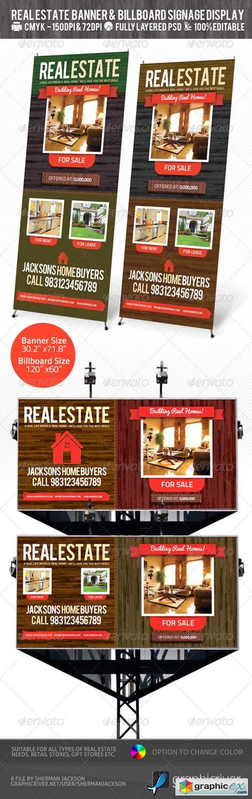 Real Estate Outdoor Banner & Billboard Signage PSD 