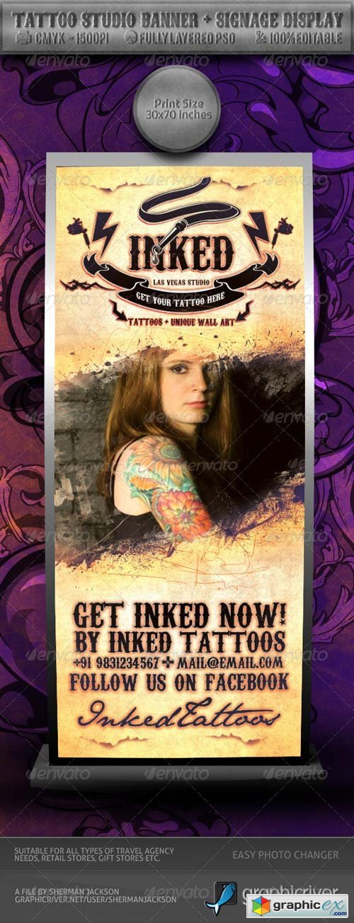 Tattoo Studio Banner & Signage Displa