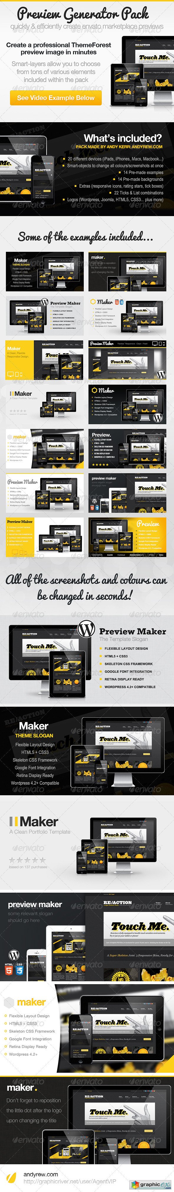 ThemeForest Preview Photoshop Generator Pack