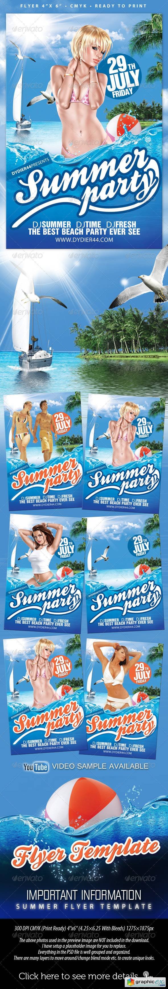 Summer Party (Flyer Template 4x6)