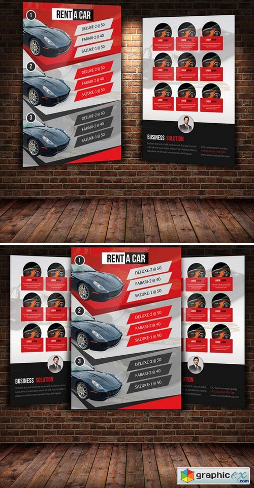 Rent A Car 2 Sided Flyer Template