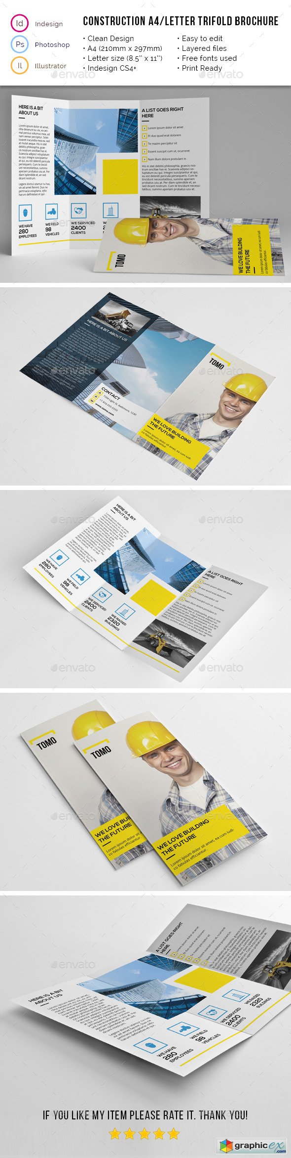 Construction Company A4 Letter Trifold