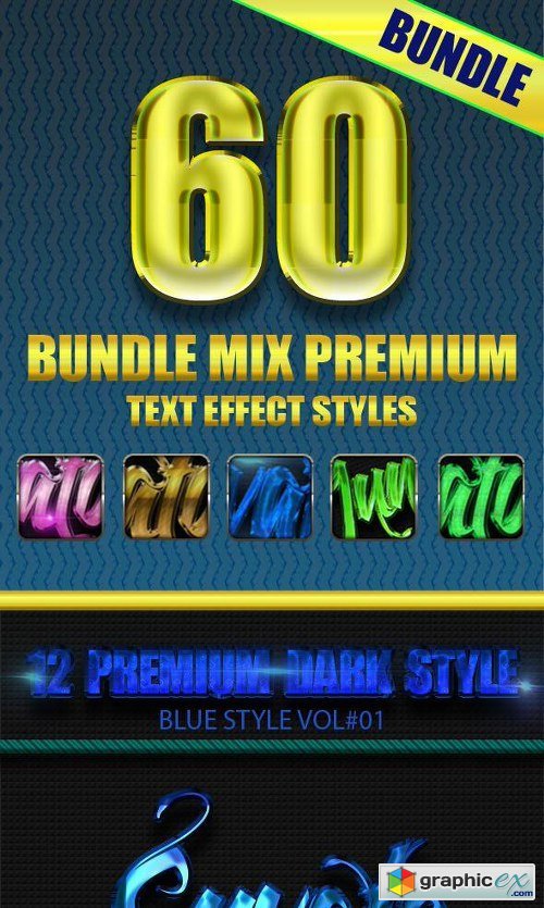 60 Bundle Mix Premium Text Effect Styles