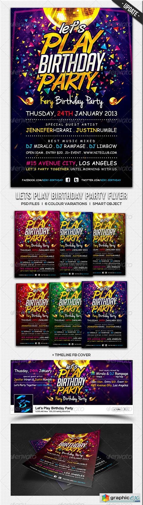 Lets Play Birthday Party Flyer Template