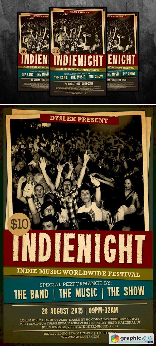 Indie Night Concert Flyer