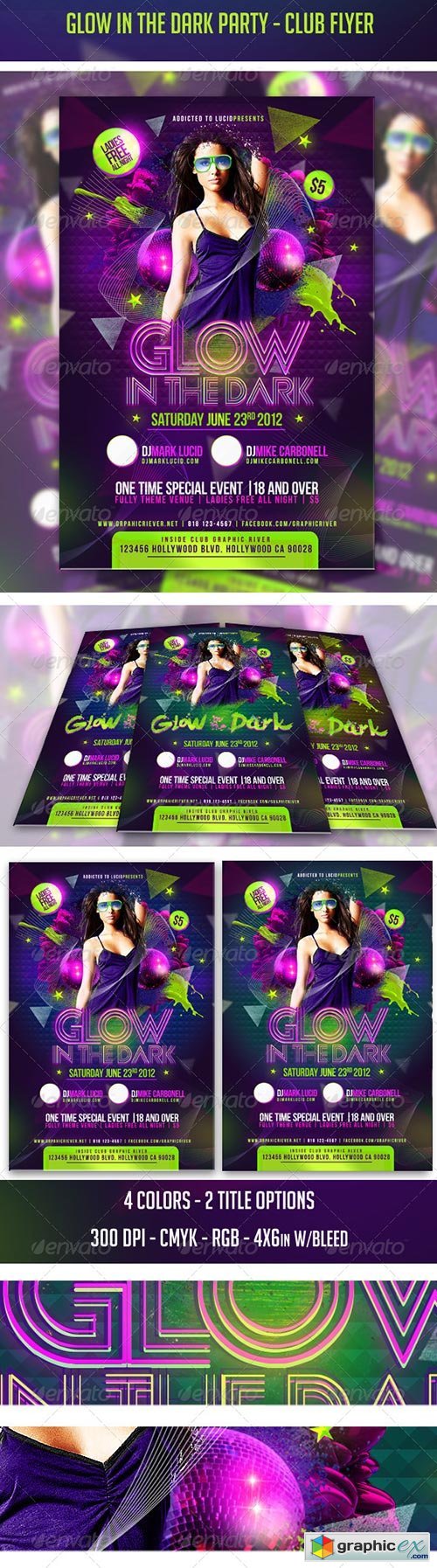 Glow in the Dark Party - Club Flyer