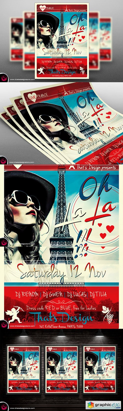 French Party Flyer Template V2