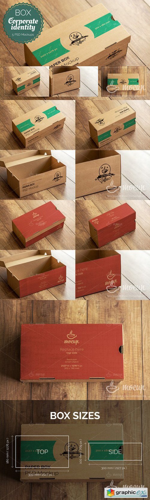 5 PSD Paper Box Mockups