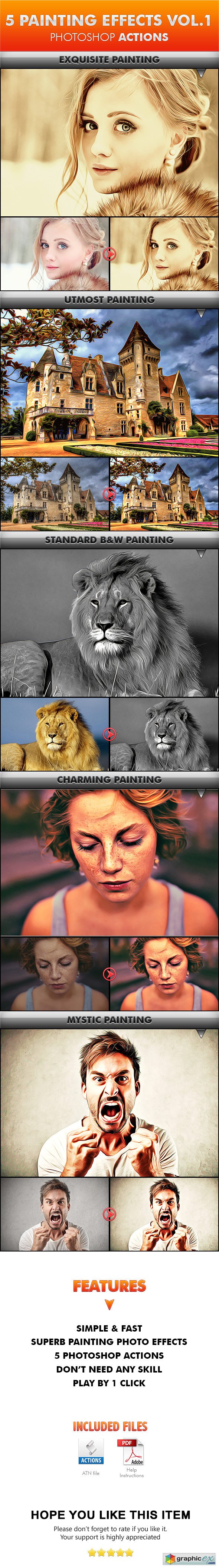 5 Painting Effects Vol.1 Photoshop Actions