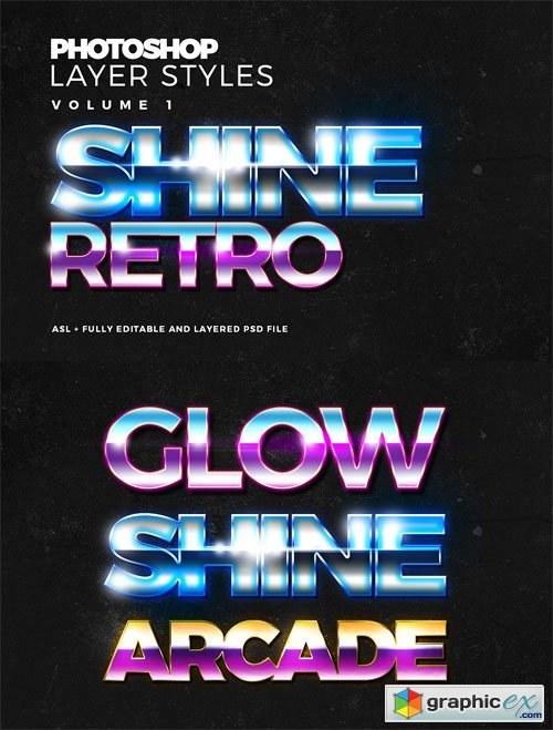 Modern and Glossy Photoshop Text Styles