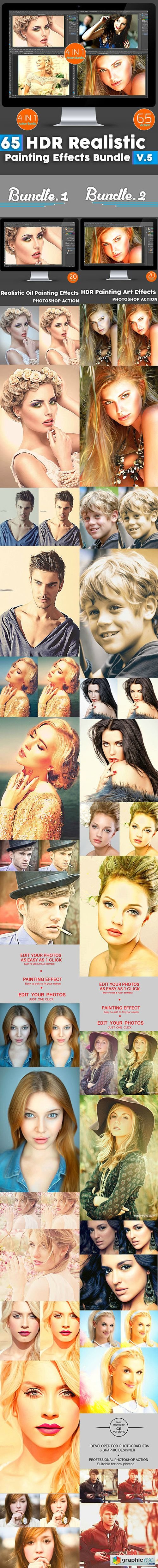 65 HDR Realistic Painting Effects Bundle V.5