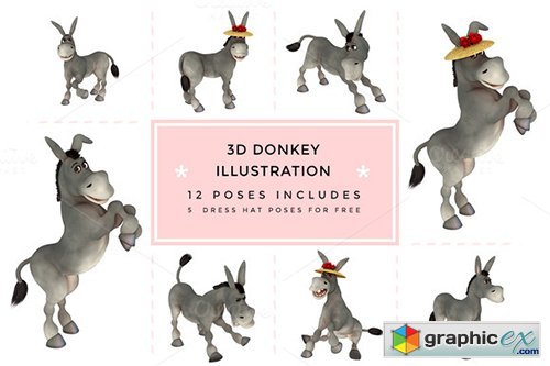 3D Character Toon Donkey