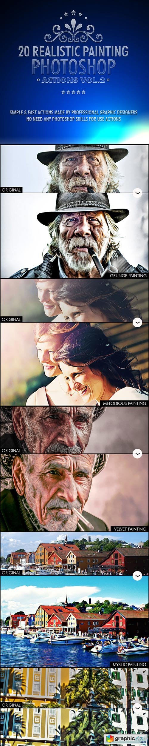 20 Realistic Painting Photoshop Actions Vol.2