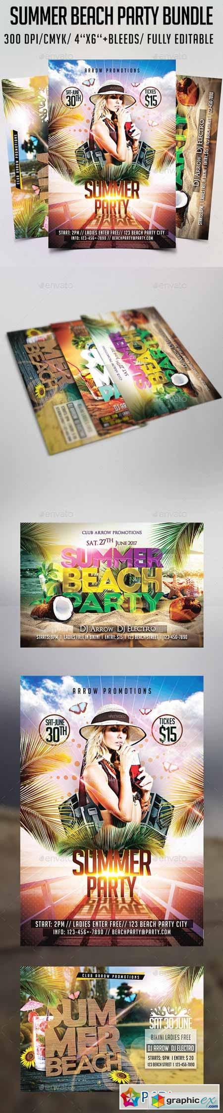 Summer Beach Party Flyer Bundle 12253467