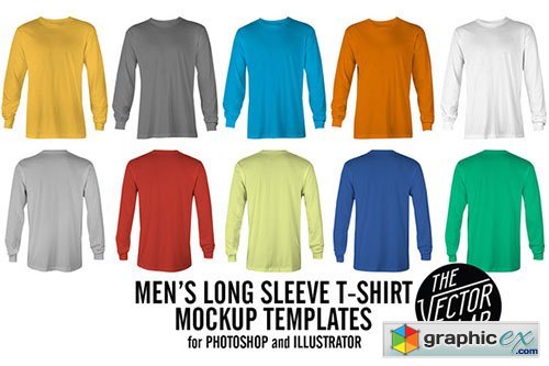 Long Sleeve T-Shirt Mockup Templates